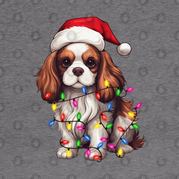 Christmas Cavalier King Charles Spaniel by Chromatic Fusion Studio